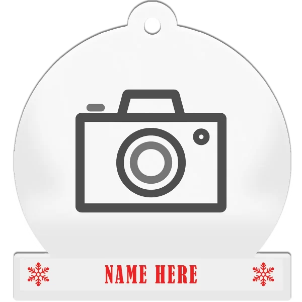 Custom photo snow globe-shaped Christmas ornament