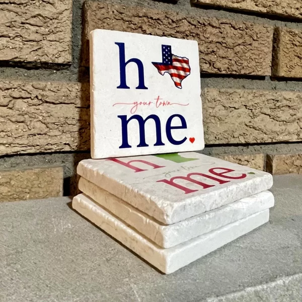 Home State Coasters on Mantle